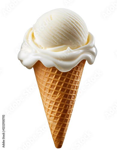 vanilla ice cream cone isolated