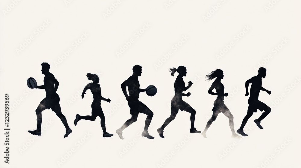 silhouettes of athletes running and playing sports silhouettes of athletes running and playing sports