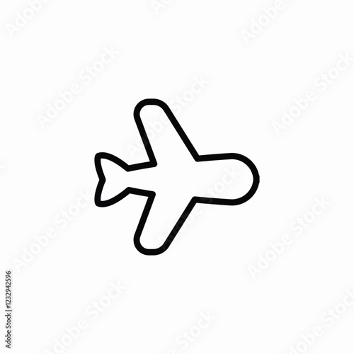 flying airplane icon sign vector