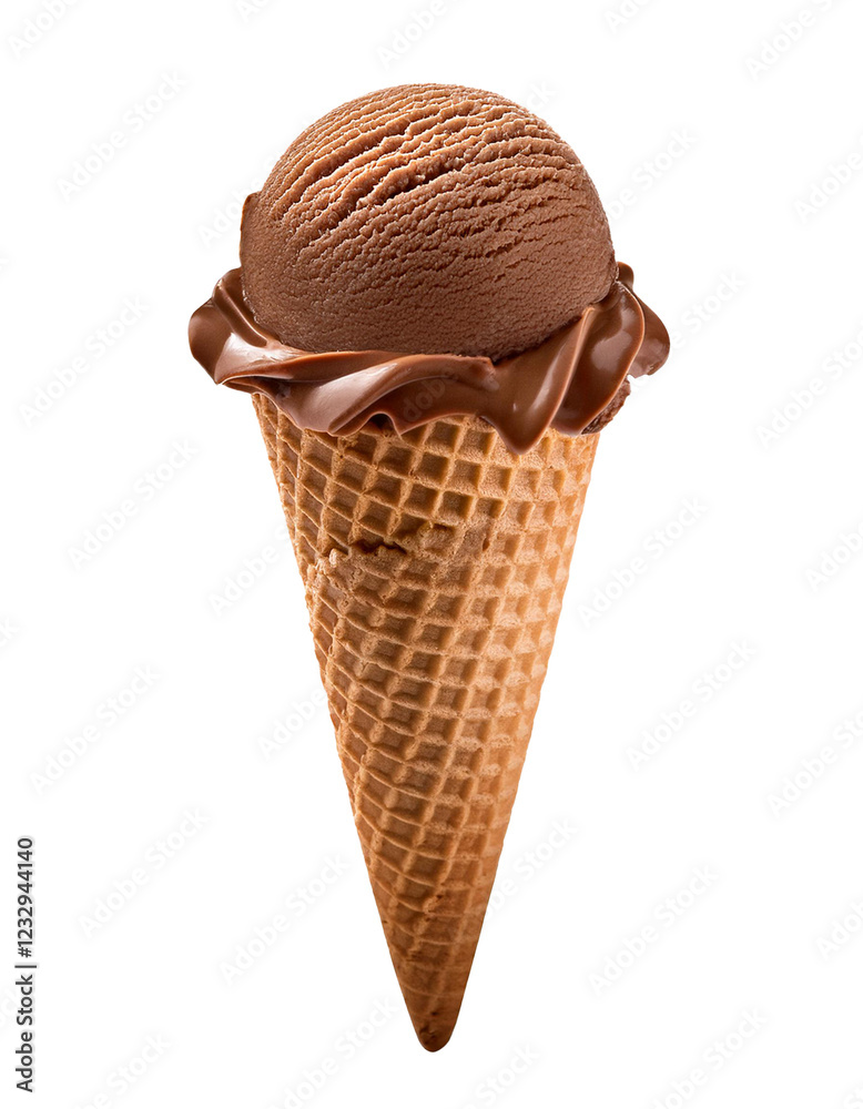 chocolate ice cream in a cone