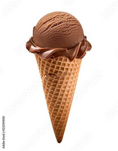 chocolate ice cream in a cone