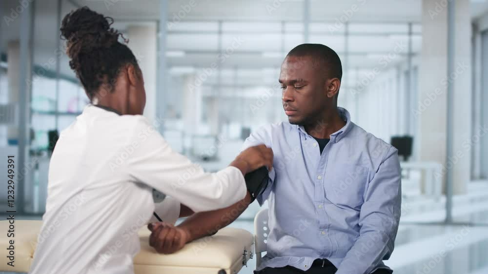 African Man Blood Pressure Hypertension Check African Man Blood Pressure Hypertension Check
