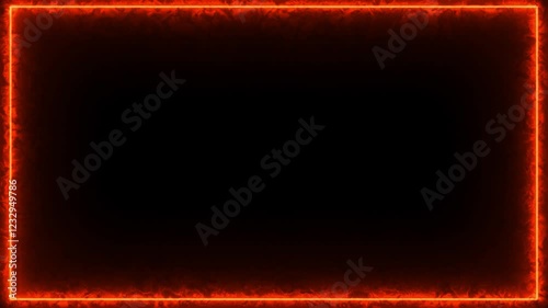 HD Fire Frame Border Animation with Realistic Burning Flames, Fiery Glow Effect, Dynamic Heat, and Blazing Fire Edge for Visual Effects on Black Background in High-Quality 4K.