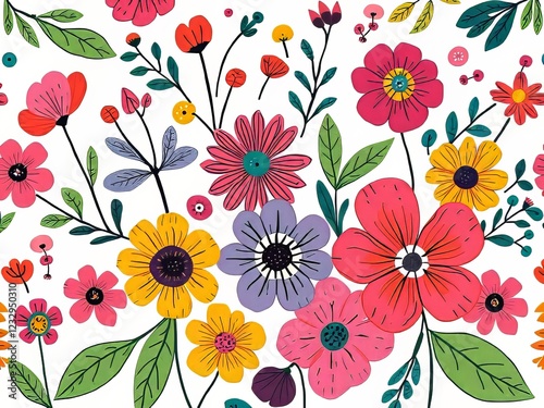 Wallpaper Mural Vibrant Rustic Hand-Drawn Pattern Backgrounds - Abstract Art Torontodigital.ca