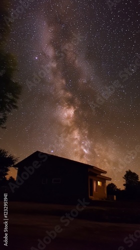 Vast expanse of the universe showcasing glowing stars and cosmic clouds in de...