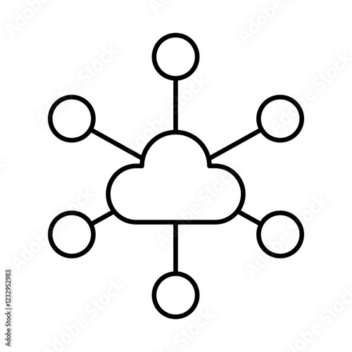 Control Cloud Network Icon – Blockchain-Based Distributed Cloud Storage