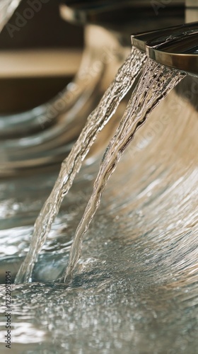 Flowing water creates sparkling reflections in a natural environment