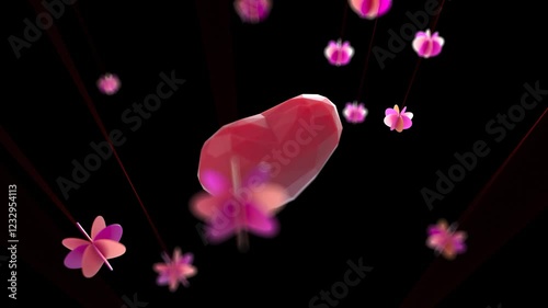 pink flower and butterfly