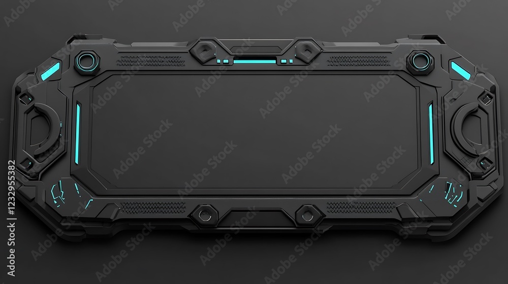 Fototapeta premium Futuristic Black Tech Device Display Panel