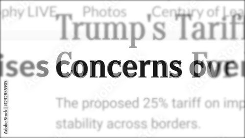 Mentioning economic concerns in media headlines. Global problem economic issue to impact global stability and individual livelihoods. Changing pages of online publications