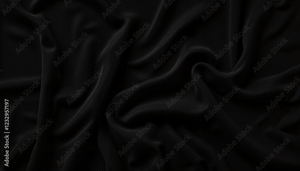 Obraz premium Luxurious black silk texture flowing gently, elegance and sophistication