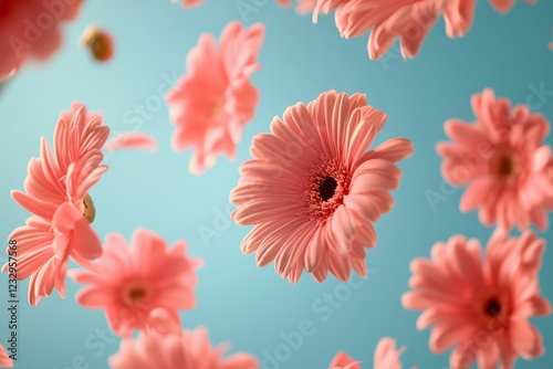 Beautiful display of hanging pink flowers creating a serene atmosphere in a b...