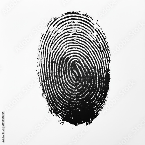 black fingerprint thumbprint on transparent background