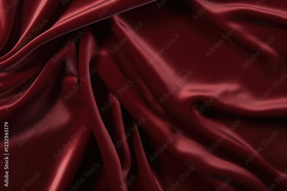 Obraz premium Crumpled Claret Velvet Textile Closeup. Detailed Textured Background of Red Velvet Fabric