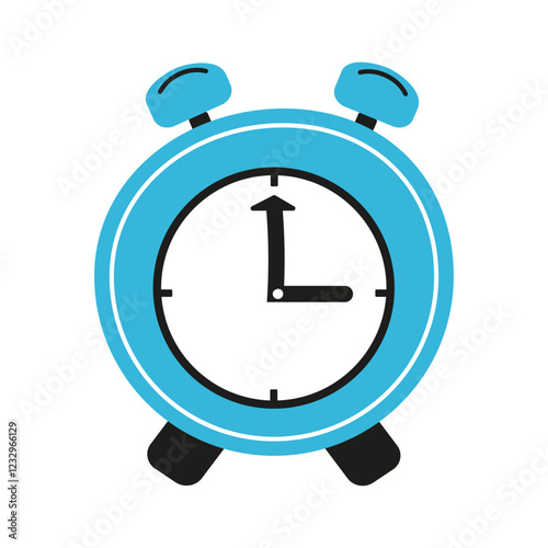 Bright blue alarm clock displaying time with simple and clear design