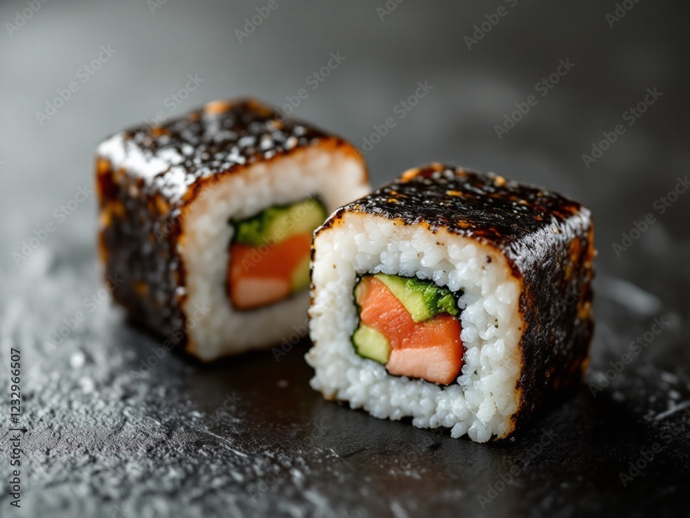 Sushi with salmon. Sushi with salmon.
