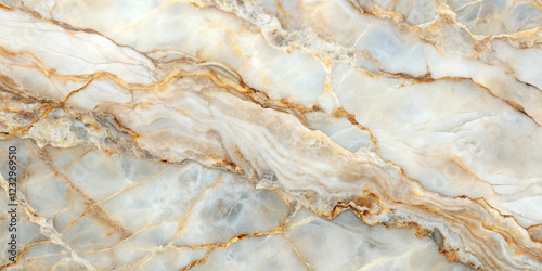 A stunning marble surface showcases delicate swirls of white and gray, accented by elegant golden veins. This luxurious material is perfect for upscale interiors and decorative projects
