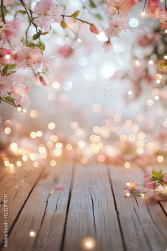 Elegant floral arrangement with twinkling lights creates a dreamy atmosphere ...