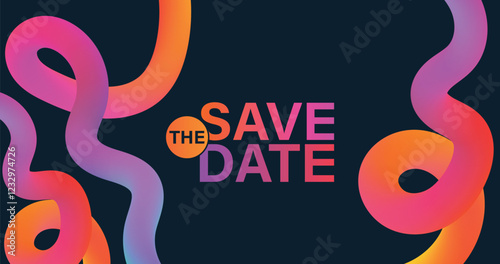 Creative Abstract ‘Save the Date’ Template with Flowing Colors