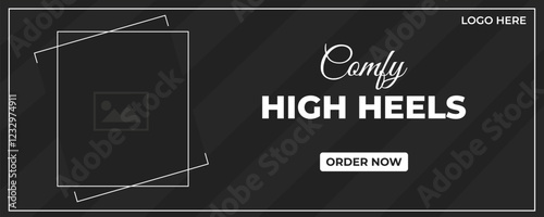 Heels banner design template