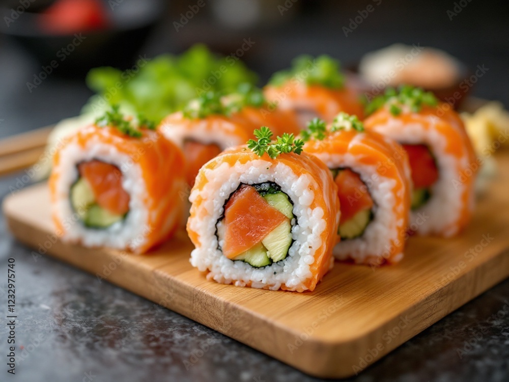 Sushi with salmon. Sushi with salmon.