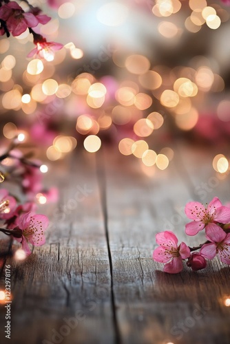 Elegant floral arrangement with twinkling lights creates a dreamy atmosphere ...