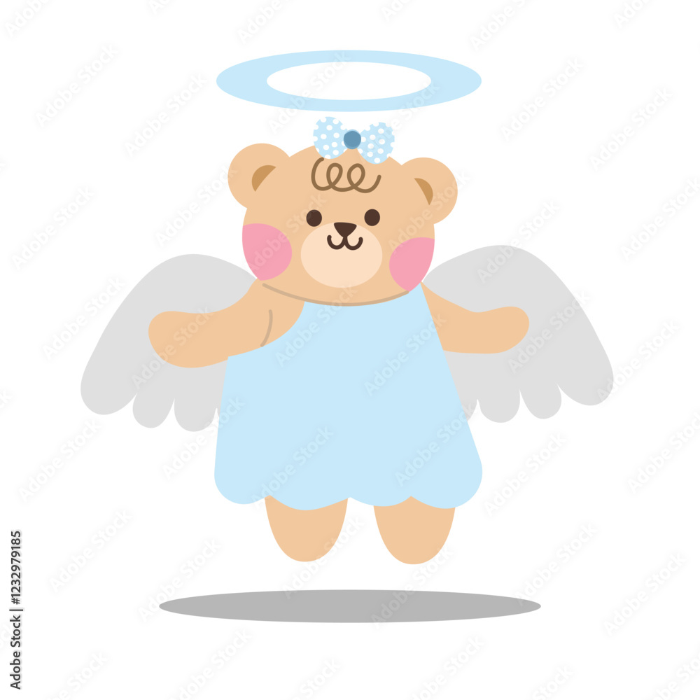 Valentine's Day. Little cute cupid bear. Set of vector elements in romantic style. Suitable for decorative elements for invitatition, clip art, sticker, etc Valentine's Day. Little cute cupid bear. Set of vector elements in romantic style. Suitable for decorative elements for invitatition, clip art, sticker, etc