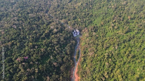 Yasi Waterfalls, Province of Misiones, Argentina. Drone 4k.