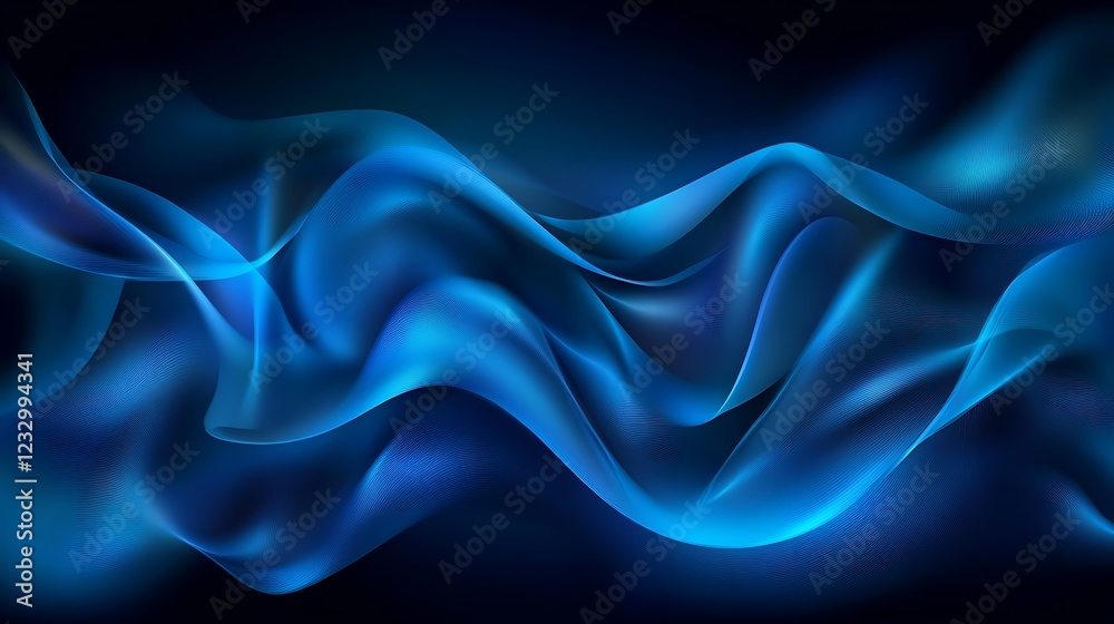 Obraz premium Abstract Blue Waves Flowing Design
