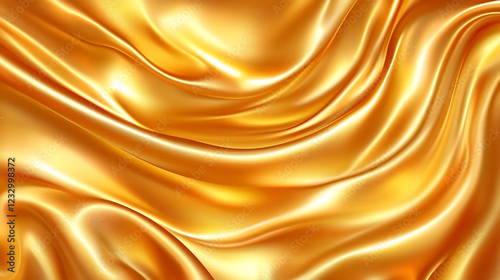 Golden silk fabric waves elegant luxurious texture Golden silk fabric waves elegant luxurious texture