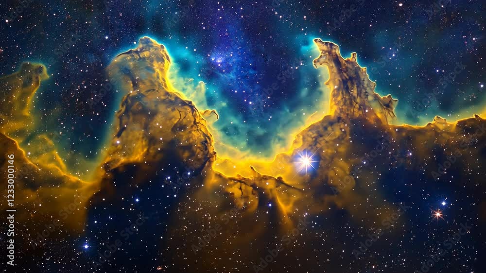 Stunning view of cosmic nebula showcasing vibrant colors and star formations in the vastness of space Stunning view of cosmic nebula showcasing vibrant colors and star formations in the vastness of space