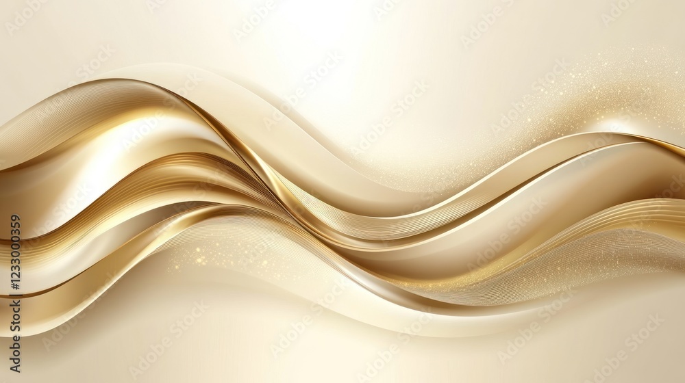 Obraz premium Abstract gold and beige wave background.