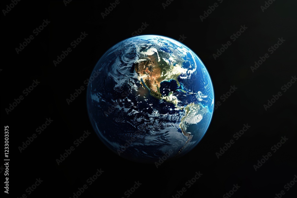 Earth planet in outer space Earth planet in outer space
