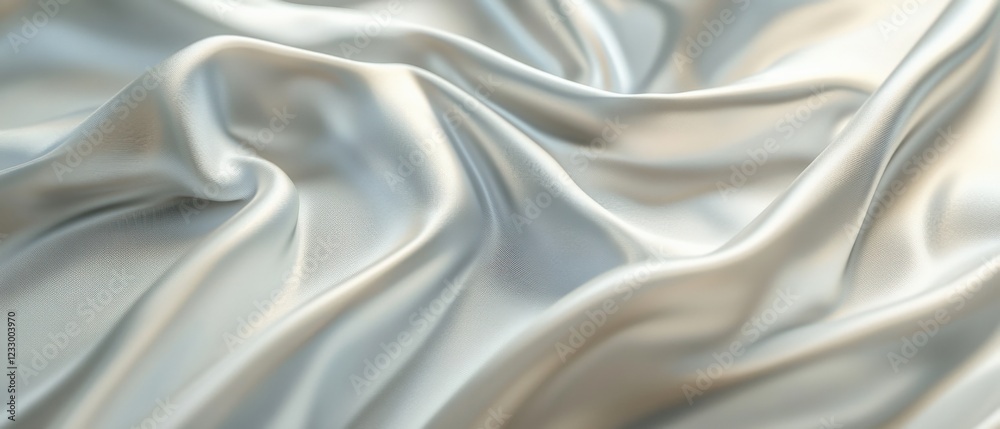 Obraz premium close-up of luxurious silver satin fabric background
