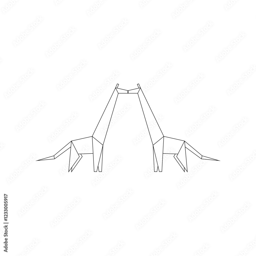 Pair Giraffe Polygonal Lines, can use for Logo, Pictogram, Animal Figure, Website, Apps, or Graphic Design Element. Vector Illustration Pair Giraffe Polygonal Lines, can use for Logo, Pictogram, Animal Figure, Website, Apps, or Graphic Design Element. Vector Illustration