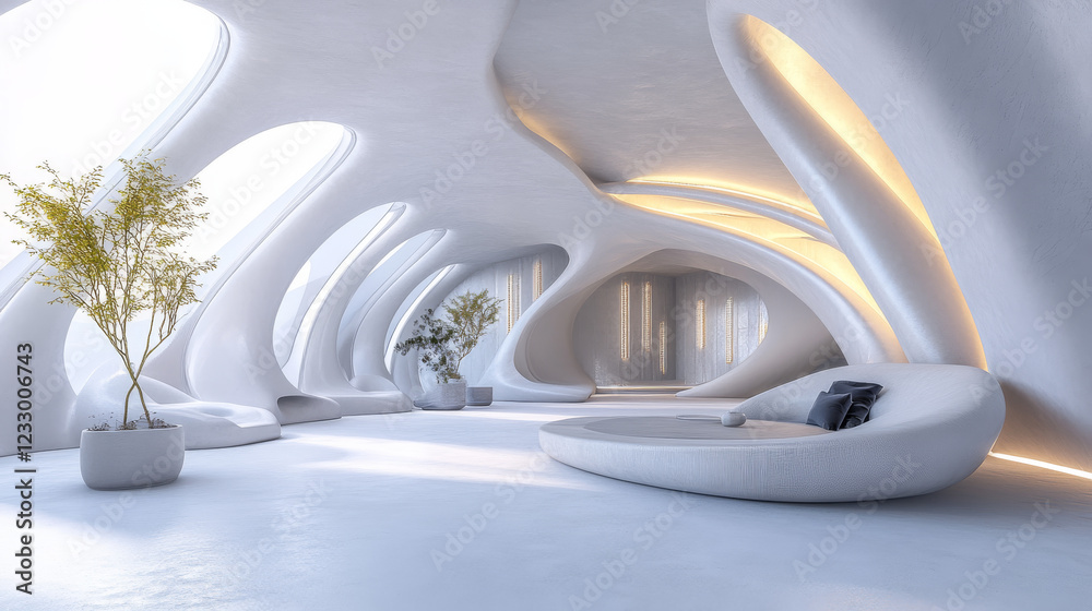 futuristic abstract white technology concept science fiction design building interior 3d render illustation hdr vr style futuristic abstract white technology concept science fiction design building interior 3d render illustation hdr vr style