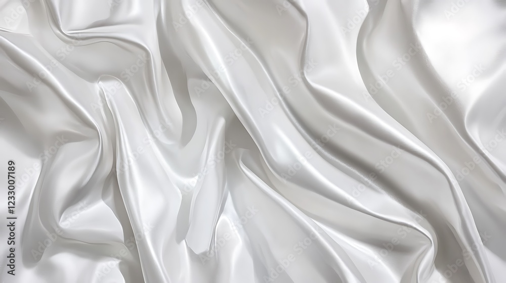 Obraz premium Draped White Silk Fabric Soft Elegant Texture