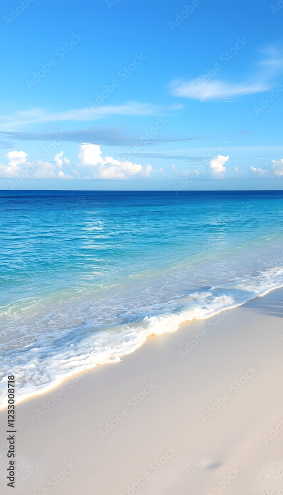 Fototapeta premium sand and Caribbean sea, enhance, with white tones