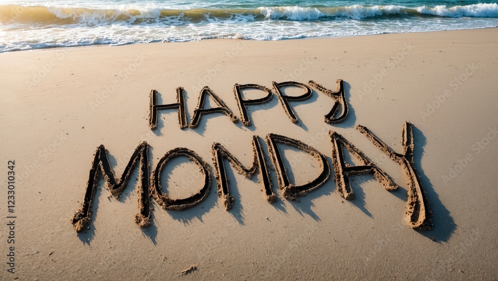 Fototapeta premium sandy beach with the words