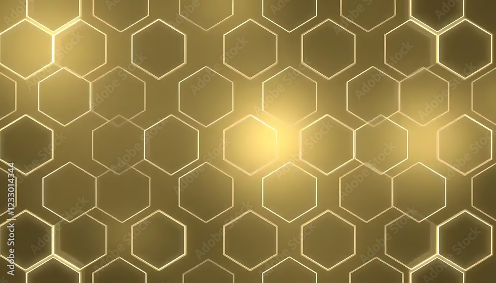 Golden Hexagon Pattern Abstract Background Design Golden Hexagon Pattern Abstract Background Design