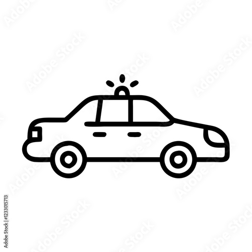 Police Car Icon for Law Enforcement and Security Themes