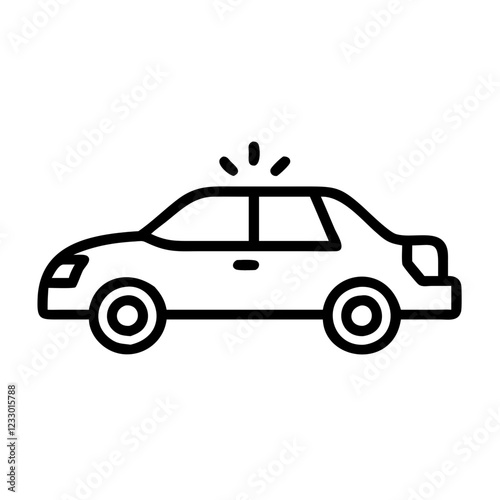 Police Car Icon for Law Enforcement and Security Themes