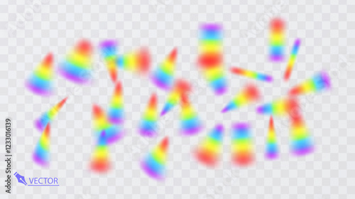 Colorful rainbow on transparent background Vivid vector colorful rainbow