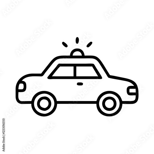 Police Car Icon for Law Enforcement and Security Themes