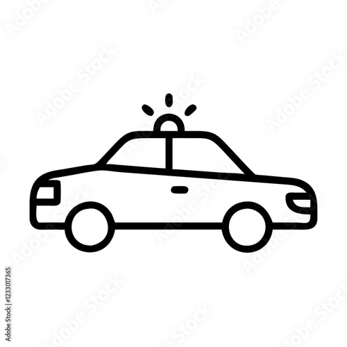 Police Car Icon for Law Enforcement and Security Themes