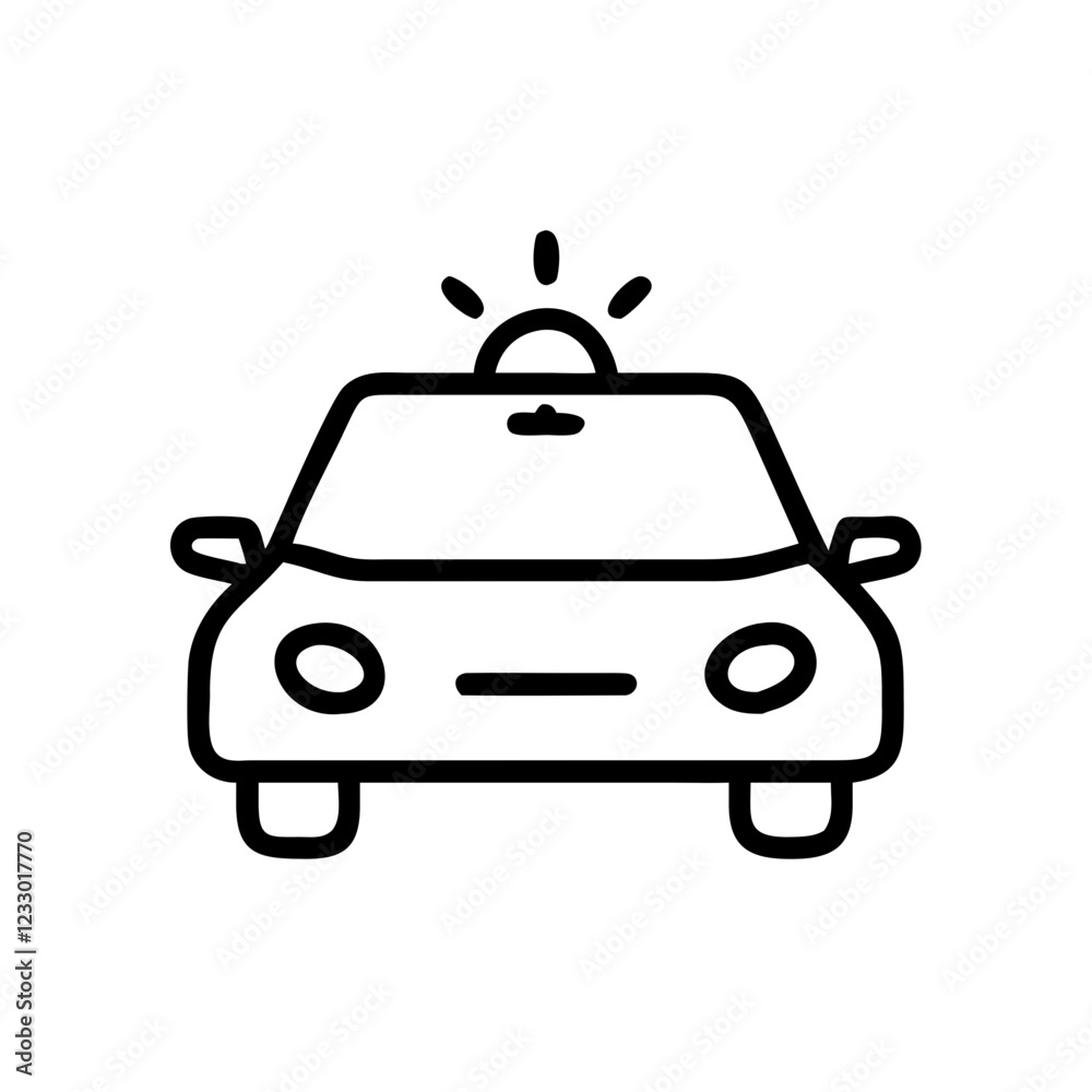 Police Car Icon for Law Enforcement and Security Themes Police Car Icon for Law Enforcement and Security Themes