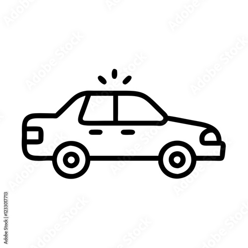 Police Car Icon for Law Enforcement and Security Themes