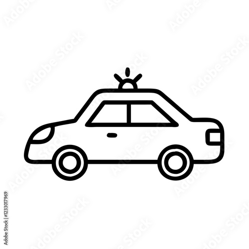 Police Car Icon for Law Enforcement and Security Themes