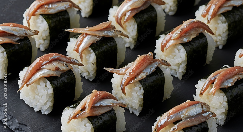 Delicious Anchovy Sushi Rice Balls Japanese Cuisine Delicious Anchovy Sushi Rice Balls Japanese Cuisine