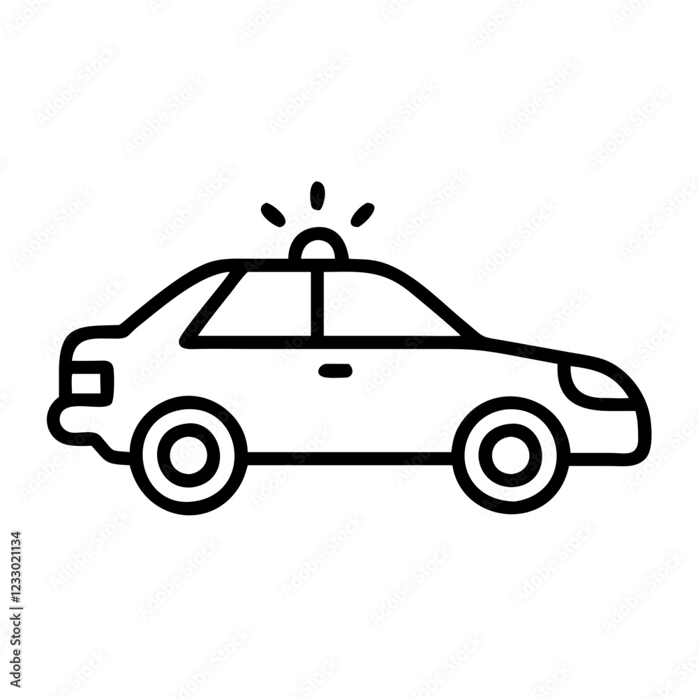 Police Car Icon for Law Enforcement and Security Themes Police Car Icon for Law Enforcement and Security Themes